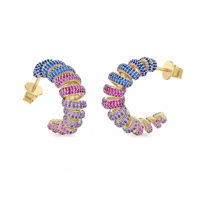 Orecchini Donna Sogni Bronzo Vortice Zirconi Multicolor LOR005GM