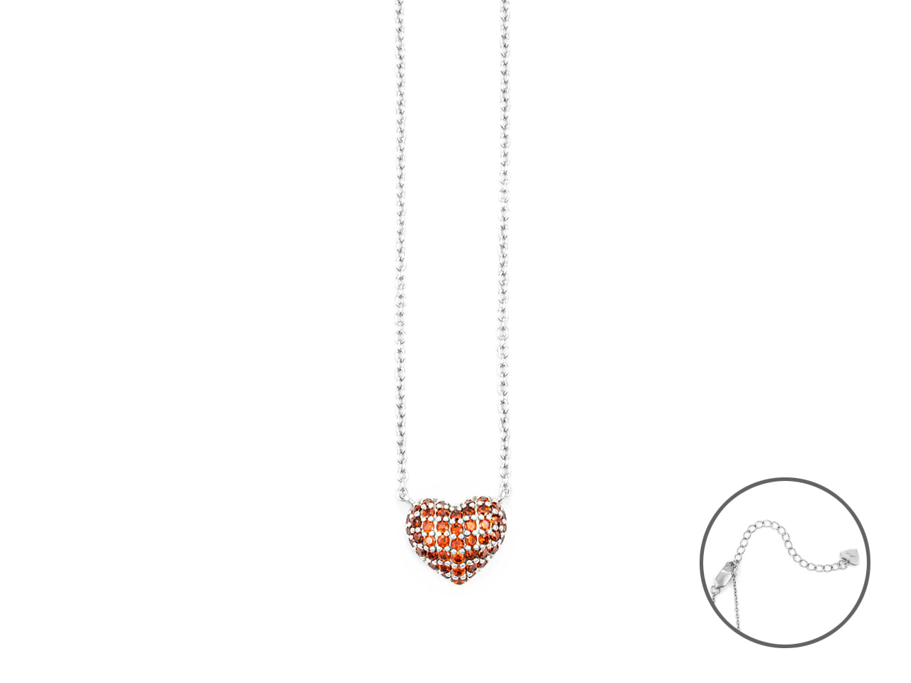 Collana Donna 4US Cesare Paciotti Argento 925 Cuore con Zirconi  rossi 4UCL5717W