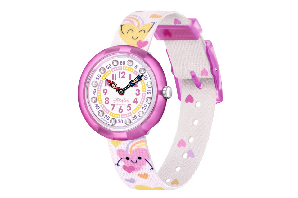 Orologio Bambina Swatch Flik Flak Bouncing Hearts Cuori Rosa ZFBNP223