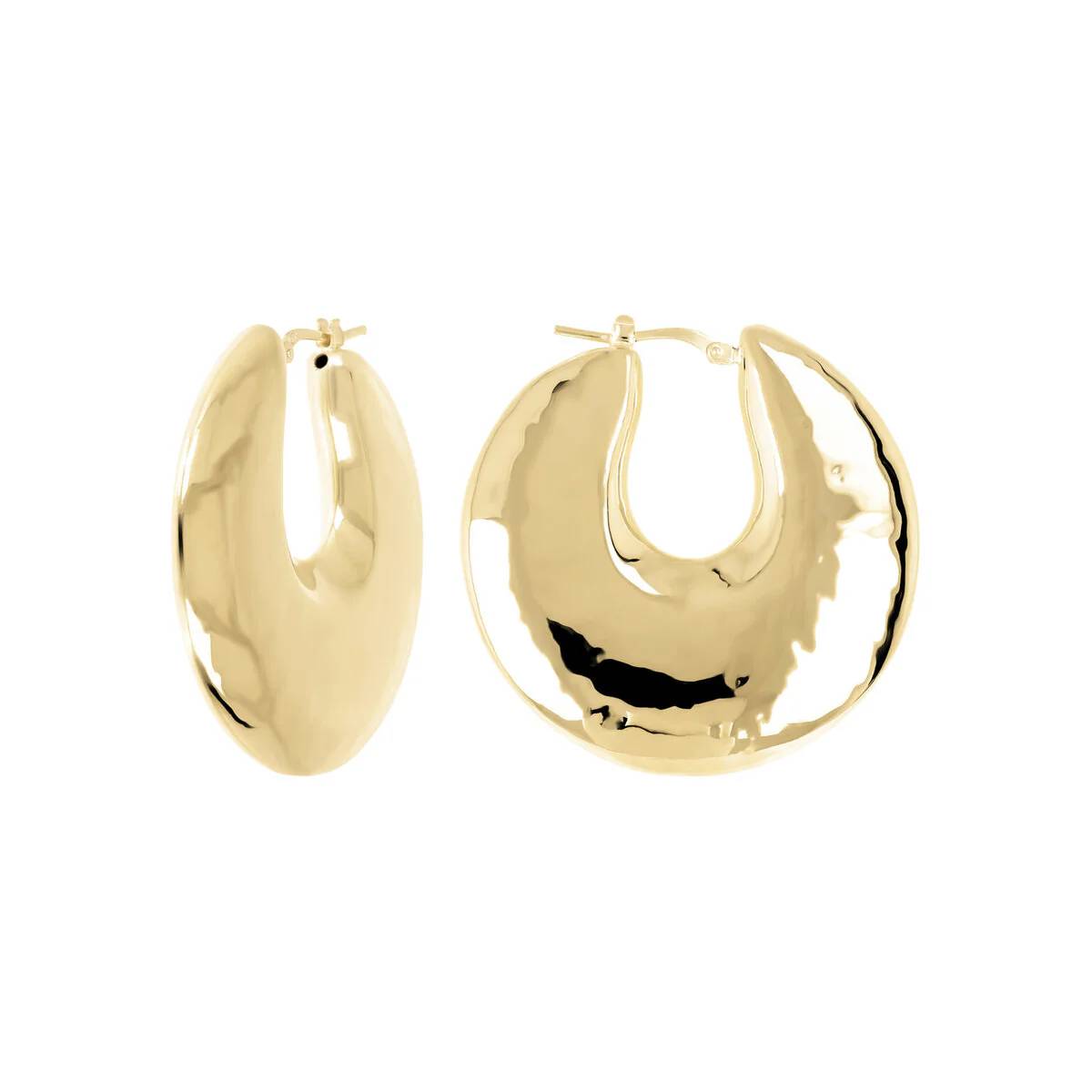 Orecchini Donna Etrusca Cerchio Bronzo Dorato Martellati WSET00660.YG