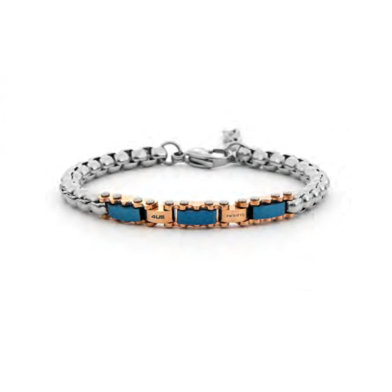Bracciale Uomo 4US Cesare Paciotti Acciaio Rosè Blu 4UBR8022