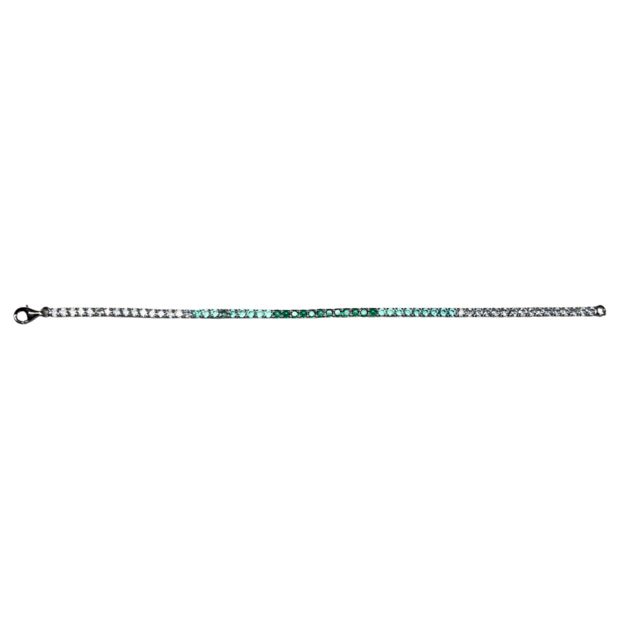 Bracciale Unisex Re Mida Tennis Argento 925 Zirconi Verdi Sfumati Tennis-51
