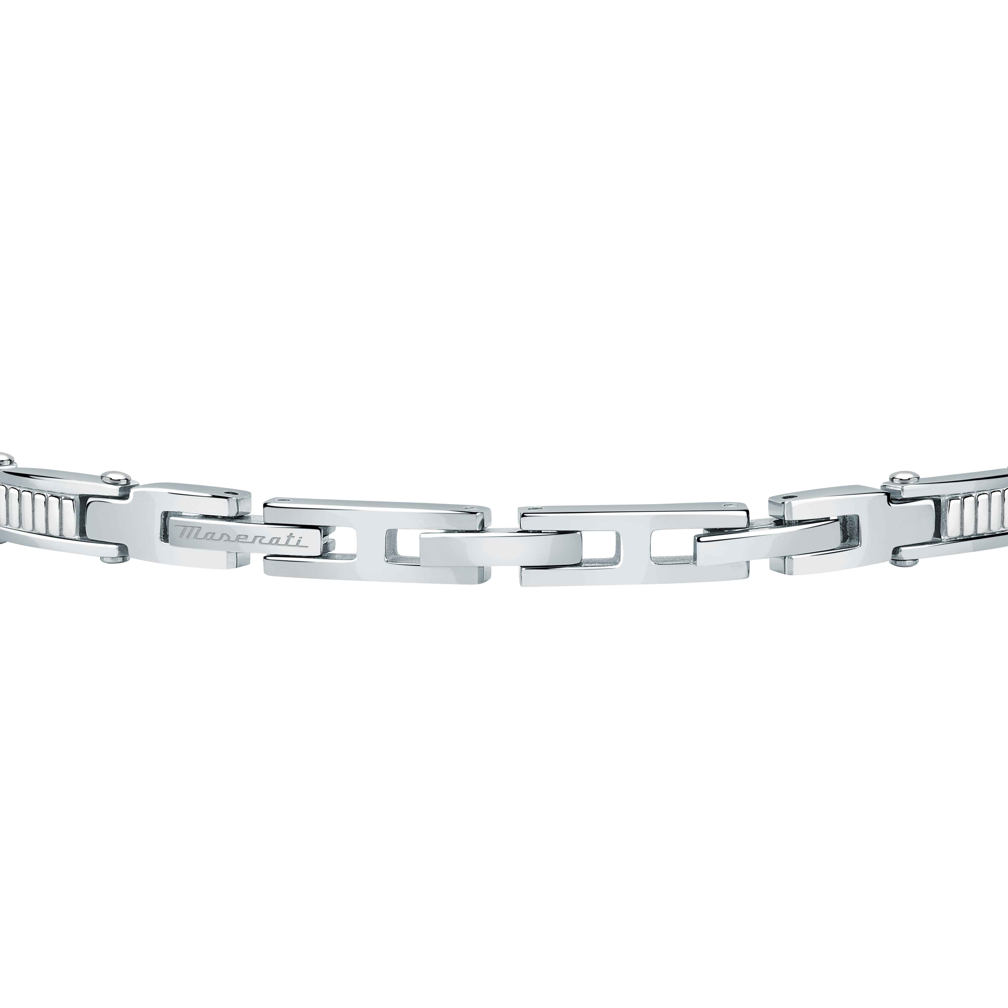 Bracciale Uomo Maserati Semirigido Acciaio Bicolore Targhetta Logo Rosè JM421ATK17