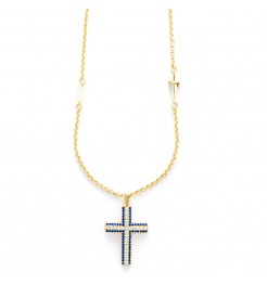 Collana Uomo Cesare Paciotti Argento dorato Croce JPCL2442G