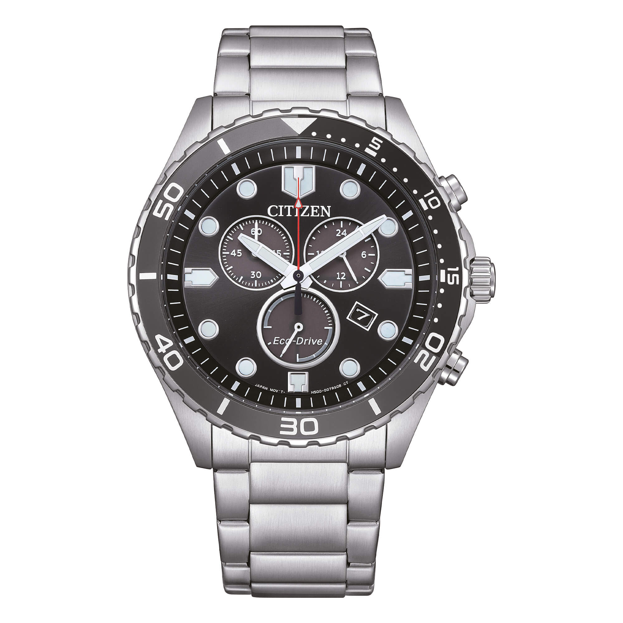Orologio Uomo Citizen Eco-Drive Cronografo Sport Nero AT2568-82E
