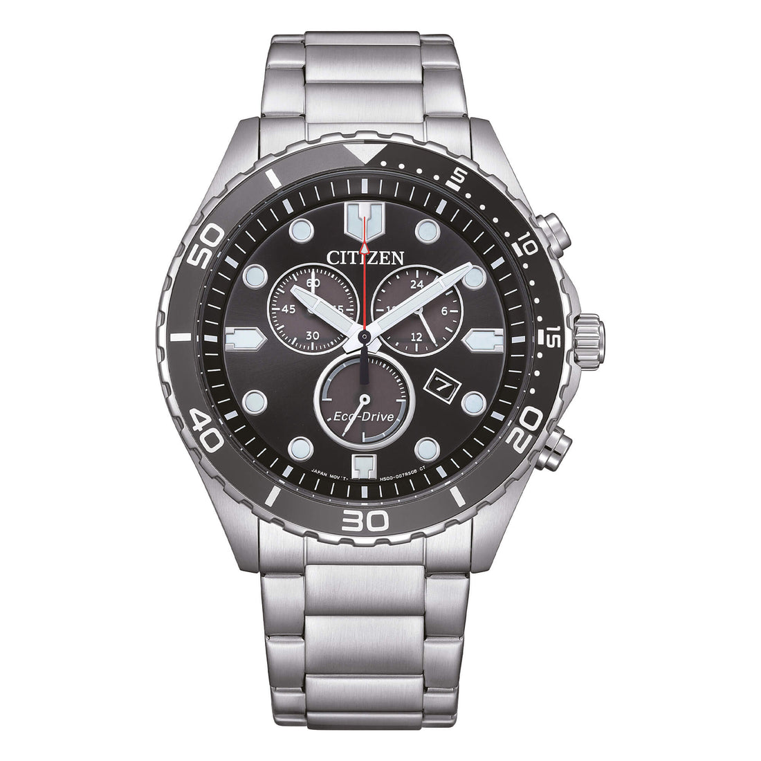 Orologio Uomo Citizen Eco-Drive Cronografo Sport Nero AT2568-82E