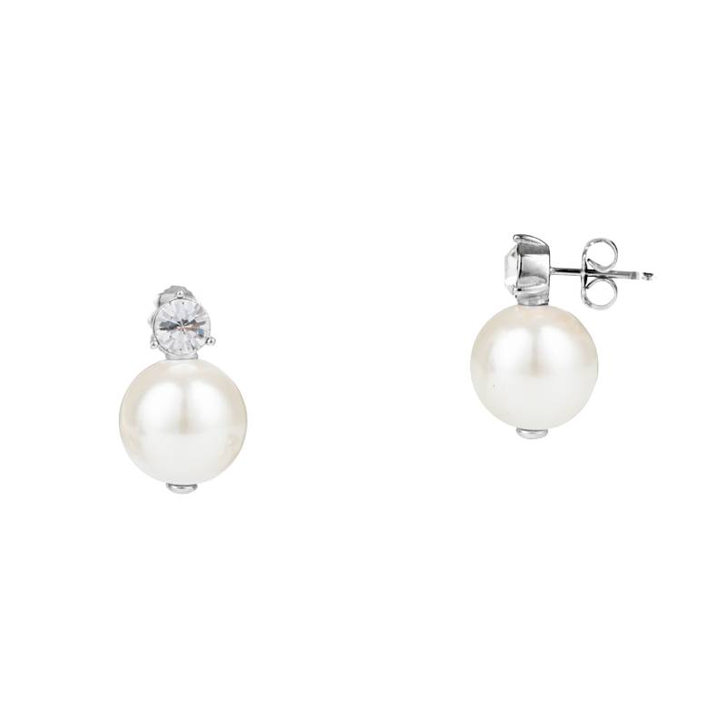 Orecchini Donna Liu Jo Lobo Acciaio Bianco Perle e Zirconi LJ2162