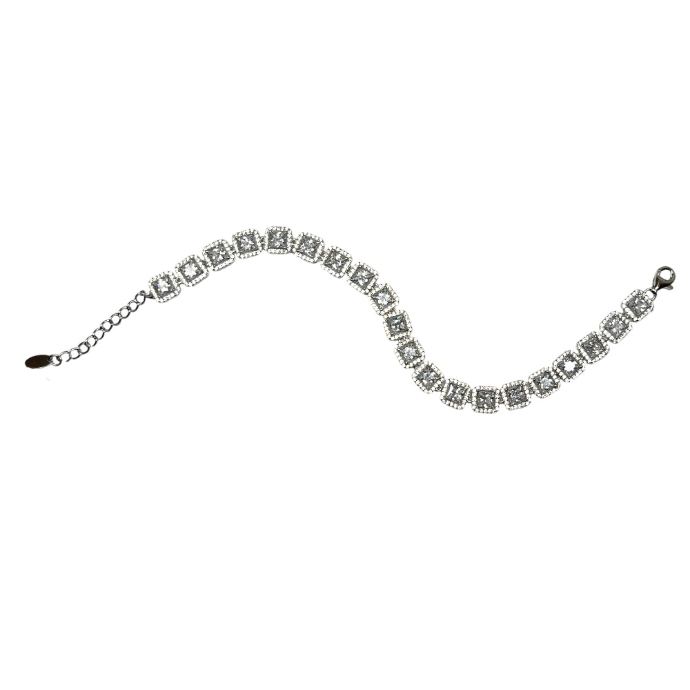 Bracciale Unisex Re Mida Tennis Princess Argento Zirconi Bianchi Tennis-23