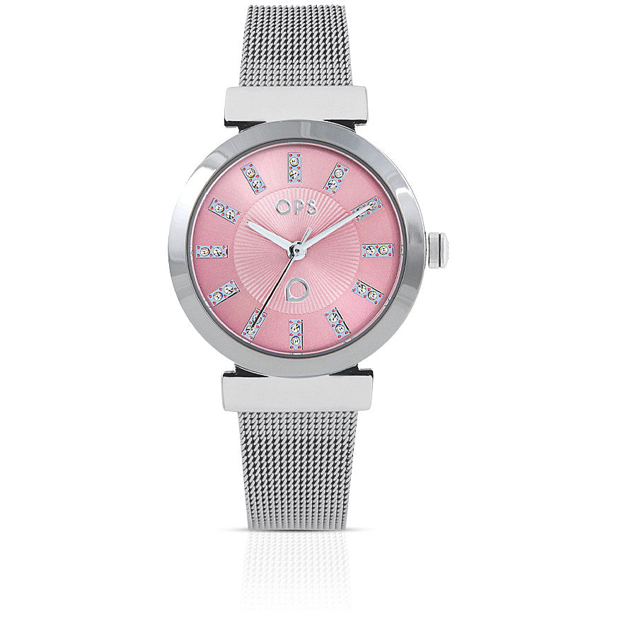 Orologio Donna Ops-Objects Acciaio Zirconi Rosa Quarzo Solo Tempo OPSPW-904-2700