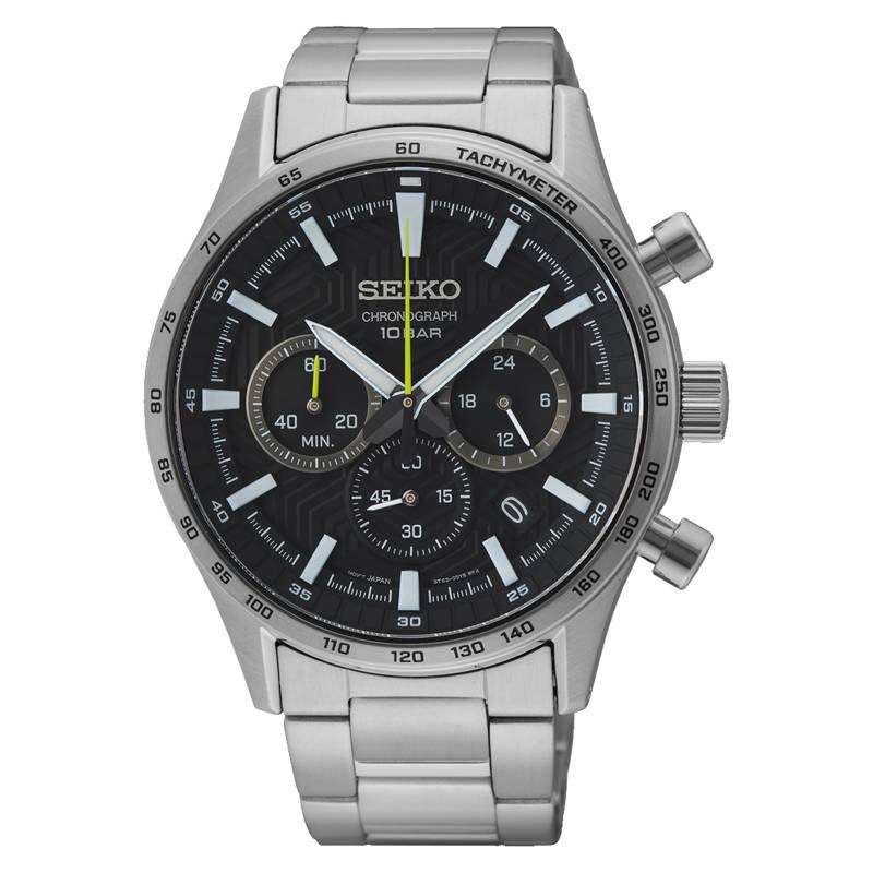 Orologio Uomo Seiko Acciaio Quarzo Cronografo Nero SSB413P1