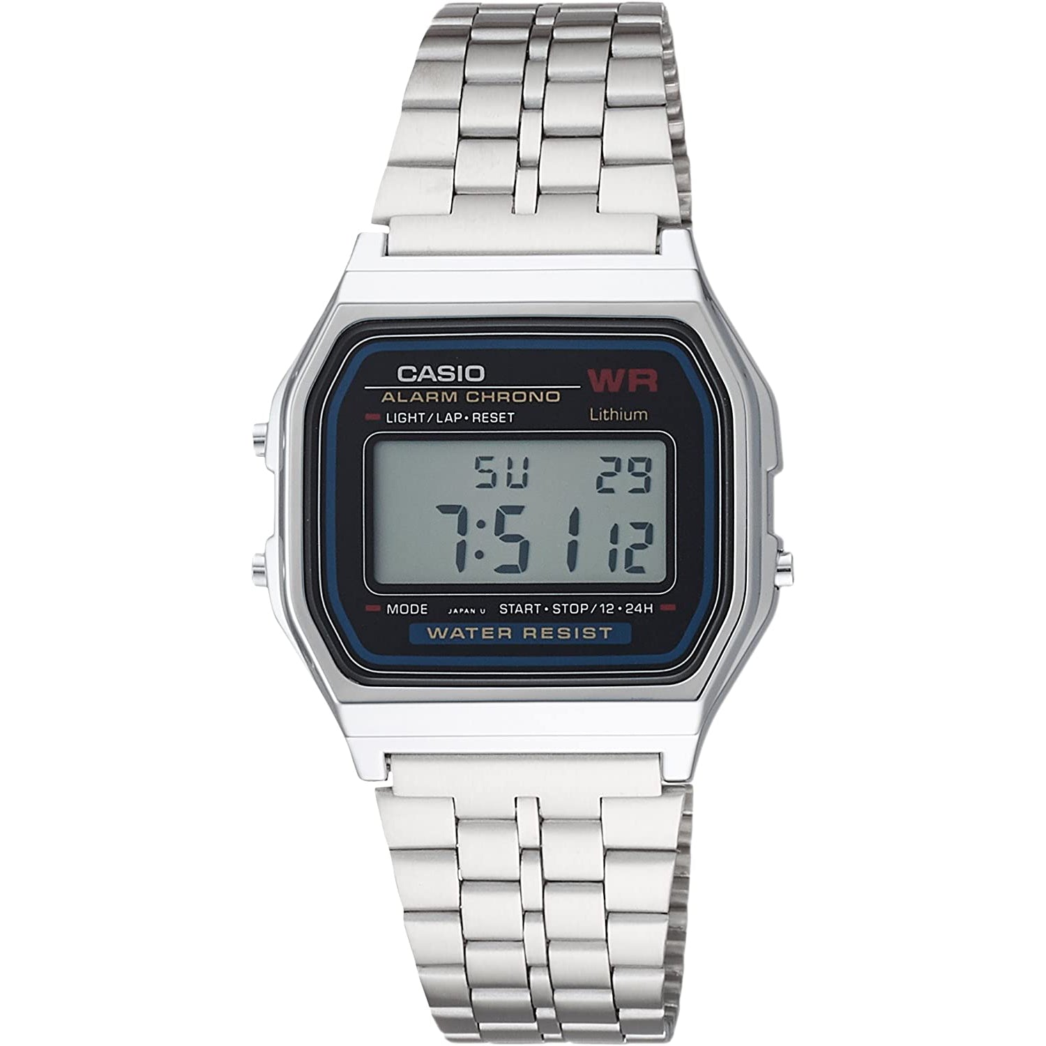 Orologio Uomo Casio Vintage Acciaio Satinato Quarzo Digitale A159W-N1DF