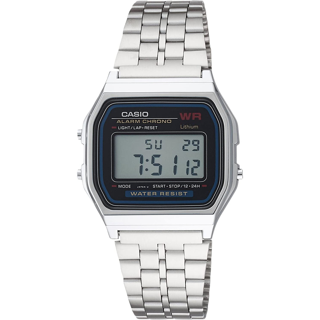 Orologio Uomo Casio Vintage Acciaio Satinato Quarzo Digitale A159W-N1DF