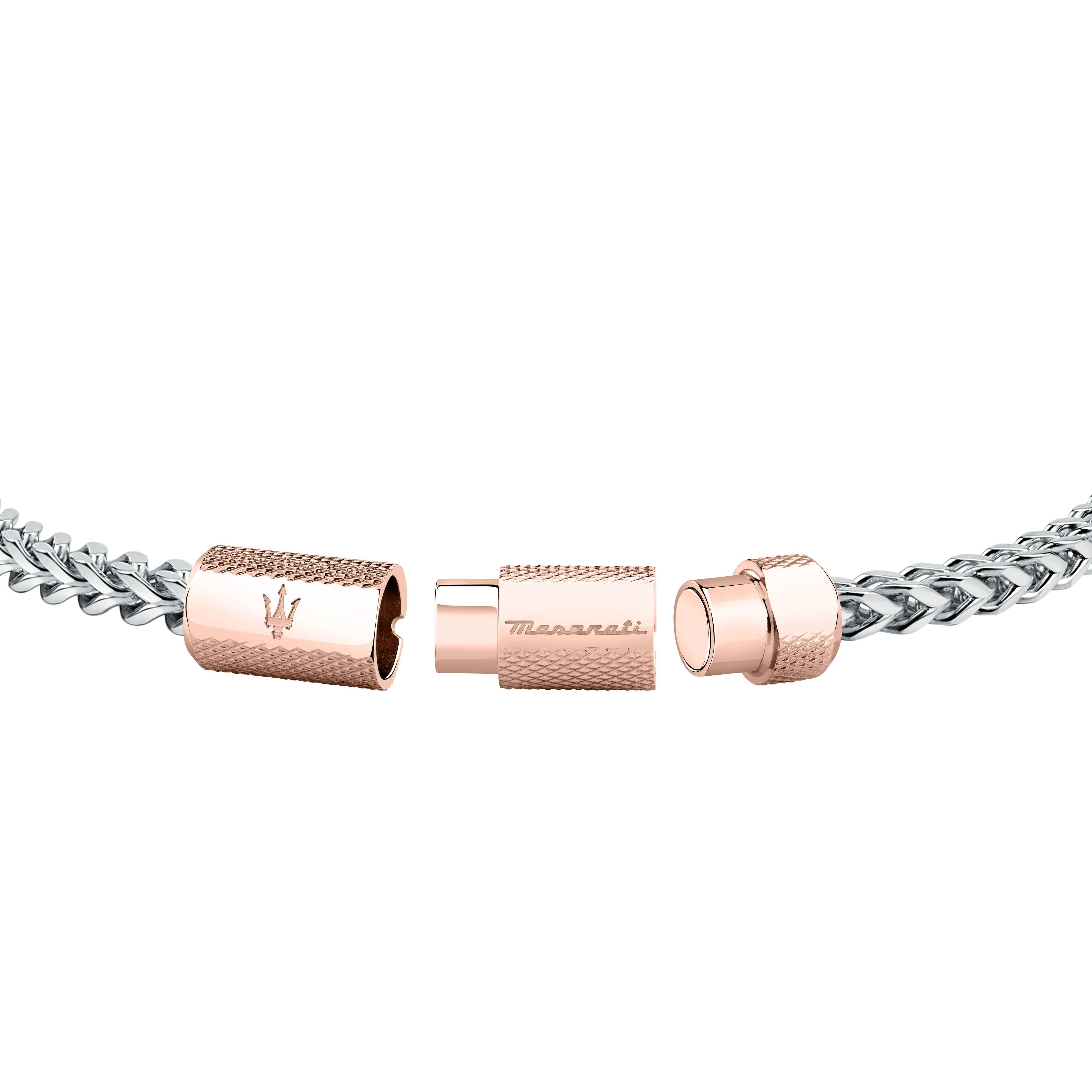 Bracciale Uomo Maserati Acciaio Rosè Catena Logo Sfaccettato Calamita JM223ATK24