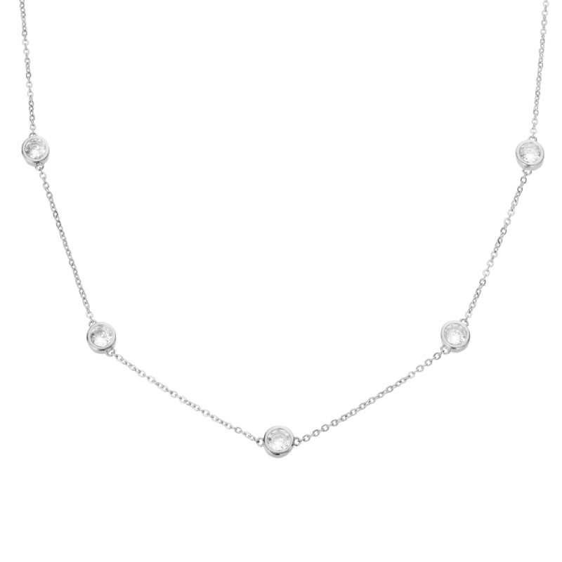 Collana Donna Liu Jo Acciaio Catena Rollò Punti Luce Zirconi Bianchi LJ2130