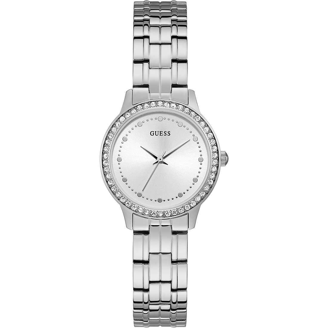 Orologio Donna Guess Quarzo Solo Tempo Acciaio Zirconi Bianchi W1209L1