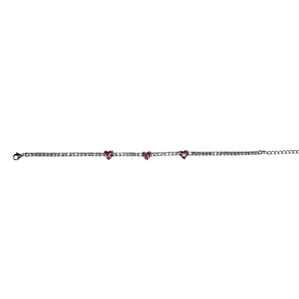 Bracciale Donna Re Mida Tennis Argento 925 Zirconi Cuore Rosa Tennis-39
