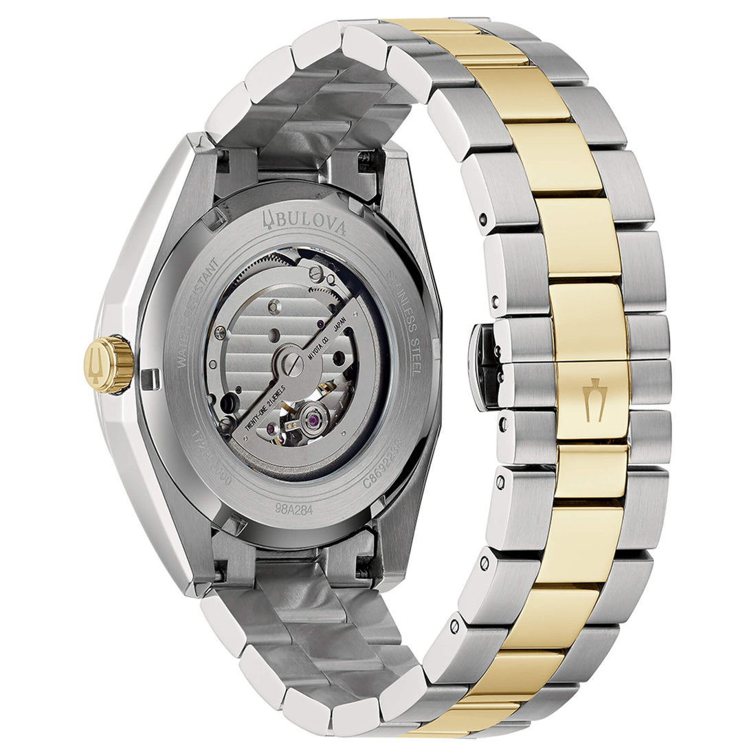 Orologio Uomo Bulova Automatico Open Heart Acciaio Bicolore Argentè 98A284