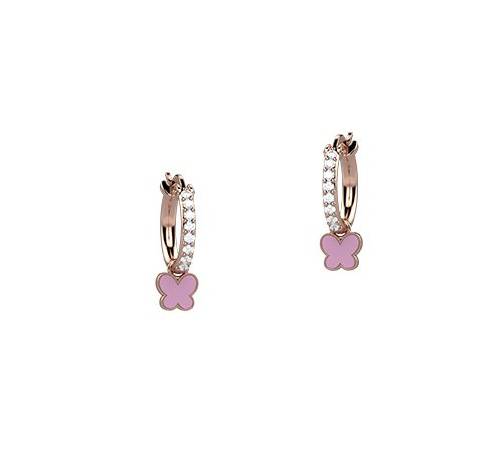 Orecchini Bambini Nanàn Argento Rosè 925 Zirconi Bianchi Farfalle Rosa NAN0360