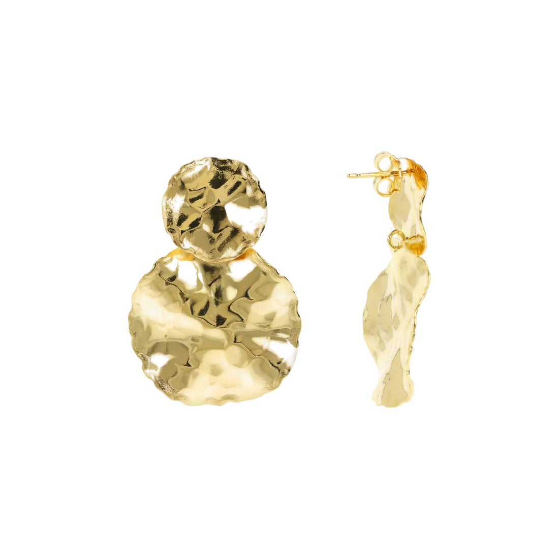 Orecchini Donna Etrusca Bronzo Dorato Cerchi Martellati WSET00883.YG