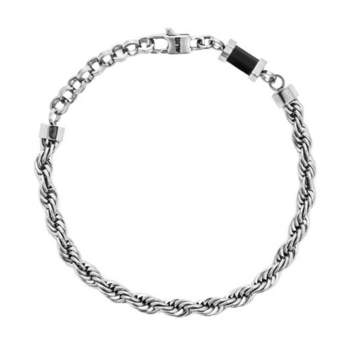 Bracciale Uomo 4US Cesare Paciotti Torchon Acciaio Onice Nera 4UBR8604