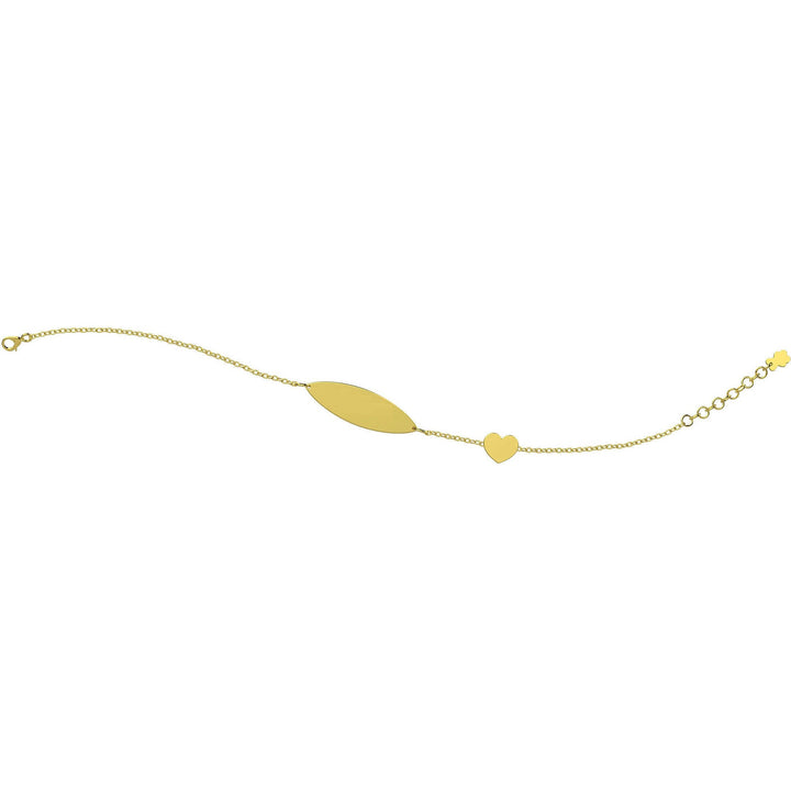 Bracciale Bambina Nanan Oro 9 KT Personalizzabile Cuore Liscio NGLD0037