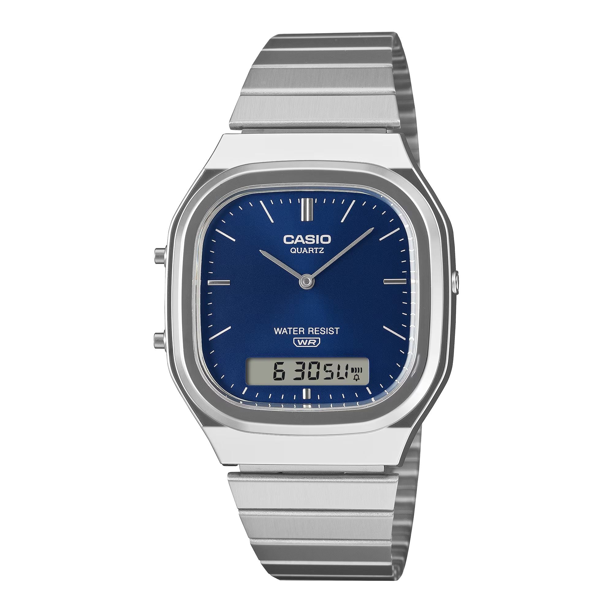 Orologio Unisex Casio Vintage Acciaio Quarzo Ana-Digi Blu AQ-240E-2A2EF