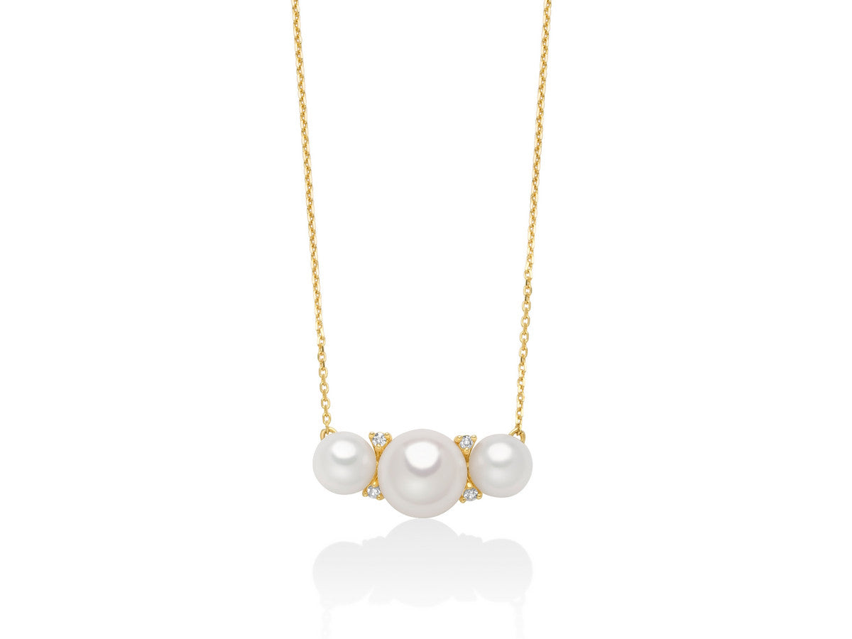 Collana Donna Miluna Girocollo Giallo 9kt e Perle PCL6518X