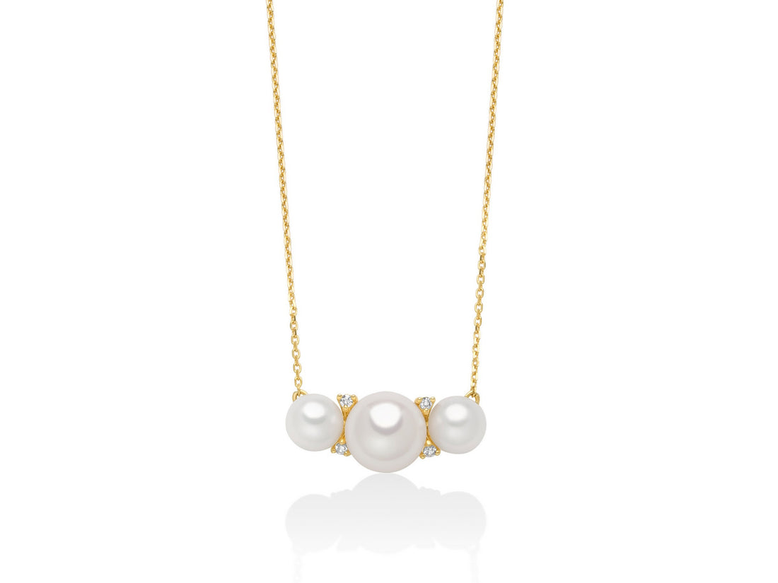 Collana Donna Miluna Girocollo Giallo 9kt e Perle PCL6518X