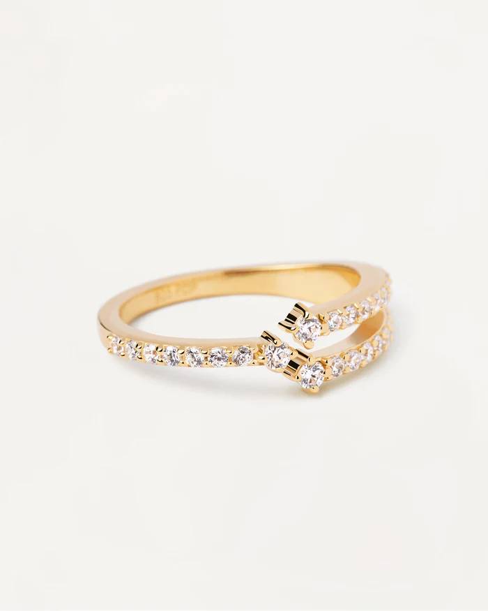 Anello Pdpaola Donna Argento 925 Dorato Zirconi Bianchi AN01-865-12