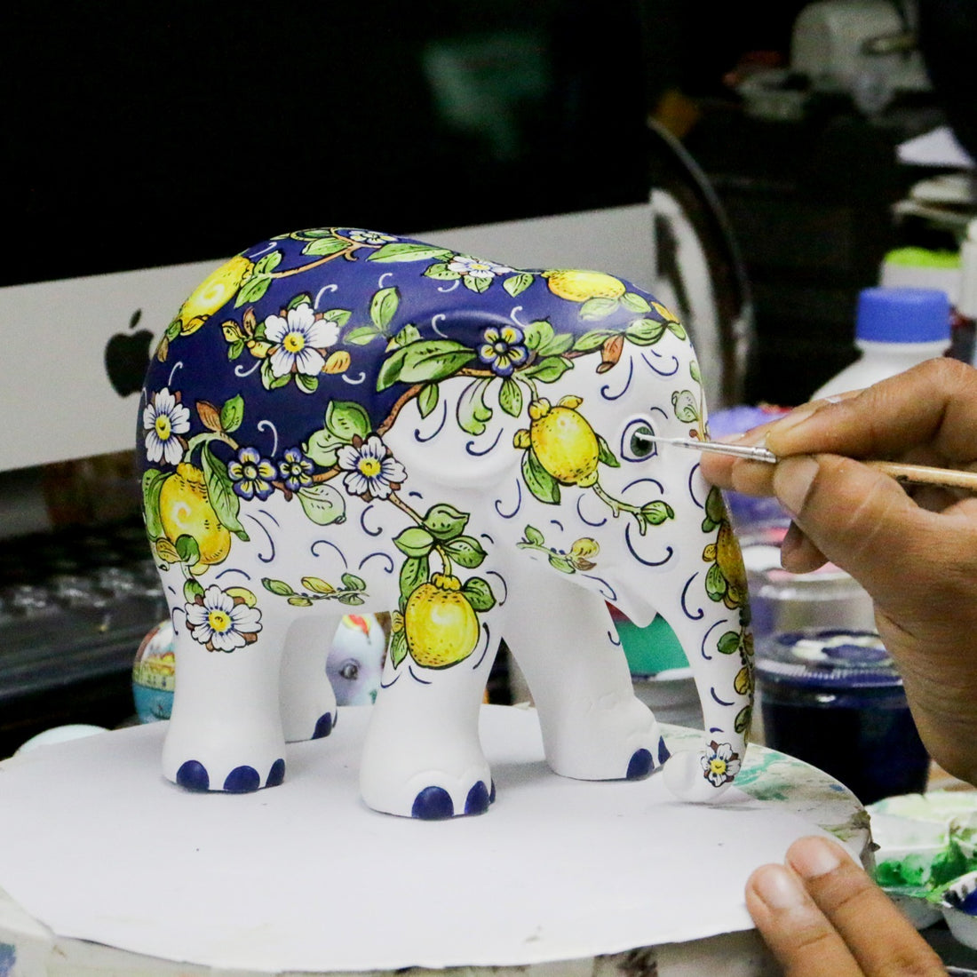 Scultura Elefante OnlyLux Resina La Vita è Bella cm 15 Dipinto A Mano 8858831272699