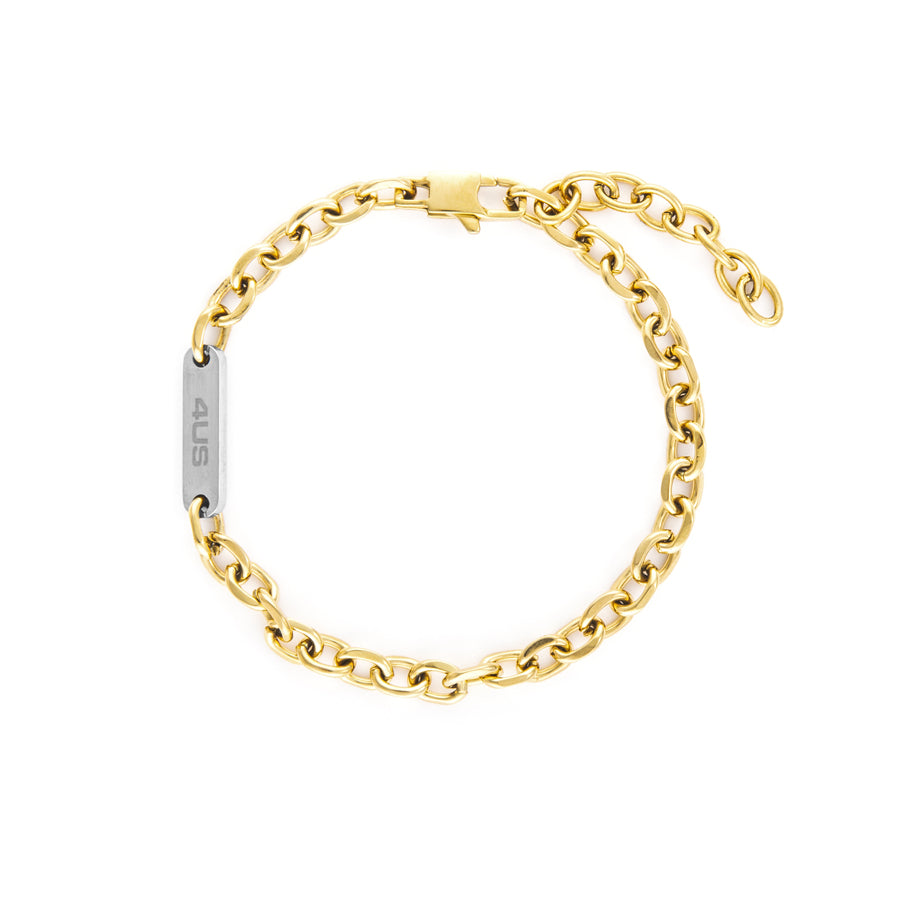 Bracciale Uomo 4US Cesare Paciotti Acciaio Dorato Targhetta Rigida Lucida 4UBR6146