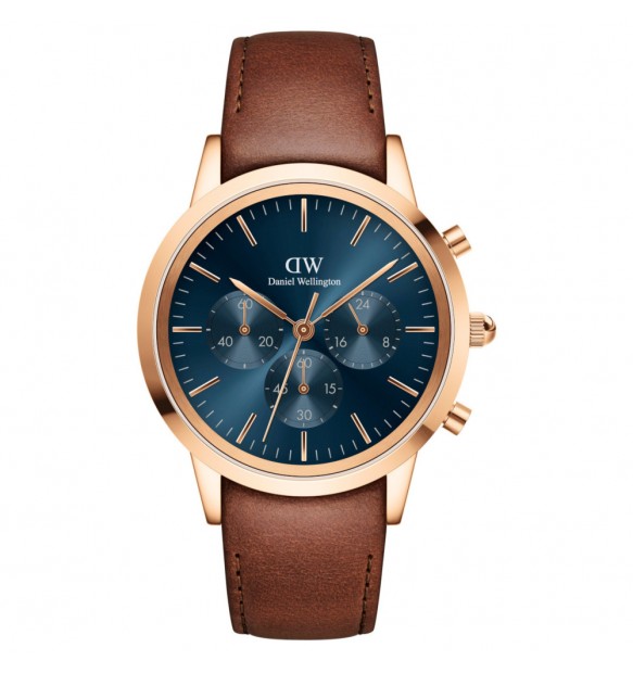 Orologio Uomo Daniel Wellington Cronografo Quarzo Acciaio Rosè Pelle 42 mm DW00100639