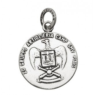 Charm Unisex Giovanni Raspini Argento 925 Medaglia Carri Armati Fatto A Mano 06902