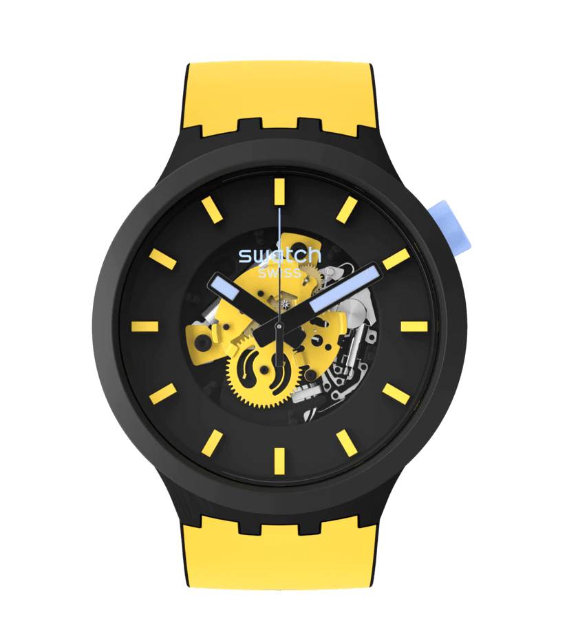 Orologio Uomo Swatch Bioceramic Big Bold Quarzo Solo Tempo Blu SB03B109