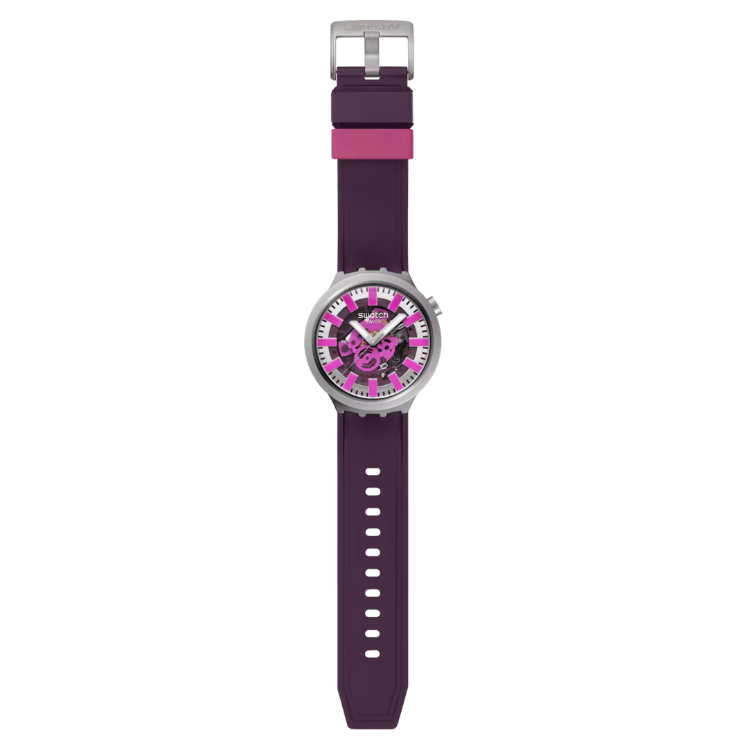 Orologio Unisex Swatch AUDACIOUS ACAI Viola Gomma Acciaio SB07S120
