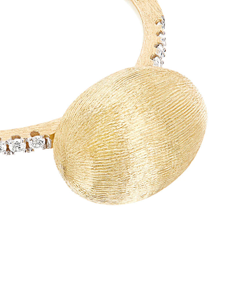 Anello Donna Nanis Oro Giallo 18 KT Solitario Diamanti Pepita Satinate AS25-583-GG-IN