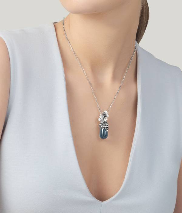 Collana Donna Giovanni Raspini Argento 925 Goccia Farfalle 12416