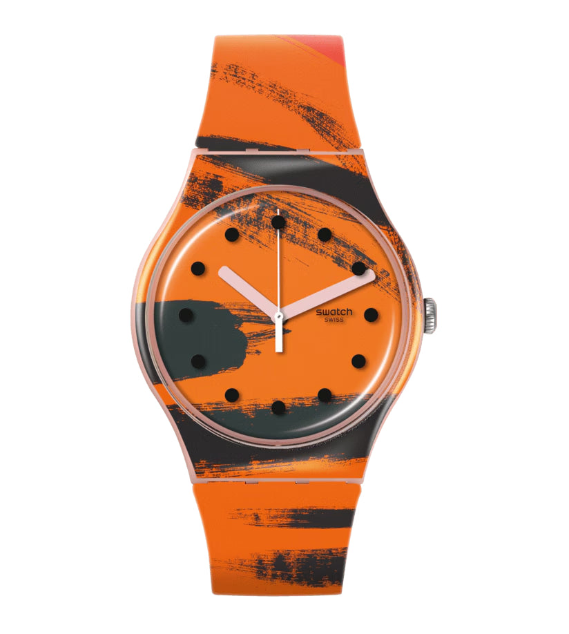 Orologio Unisex Swatch Barns-Graham's Orange And Red On Pink SUOZ362