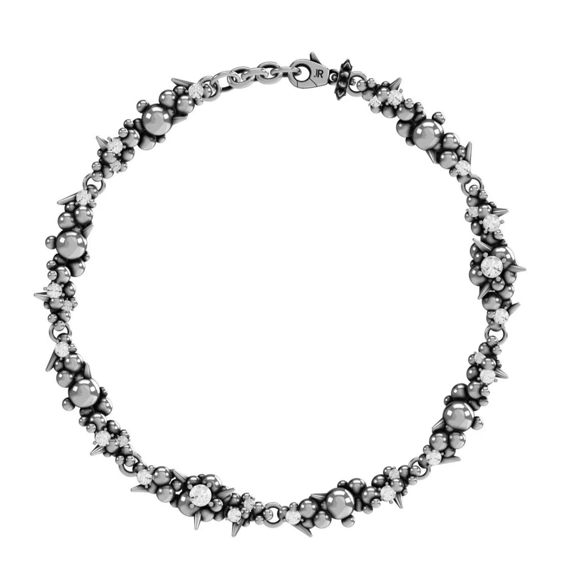 Collana Unisex John Richmond Borchie Diamanti Bronzo Argentato JRMN04BW