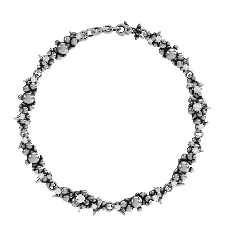 Collana Unisex John Richmond Borchie Diamanti Bronzo Argentato JRMN04BW