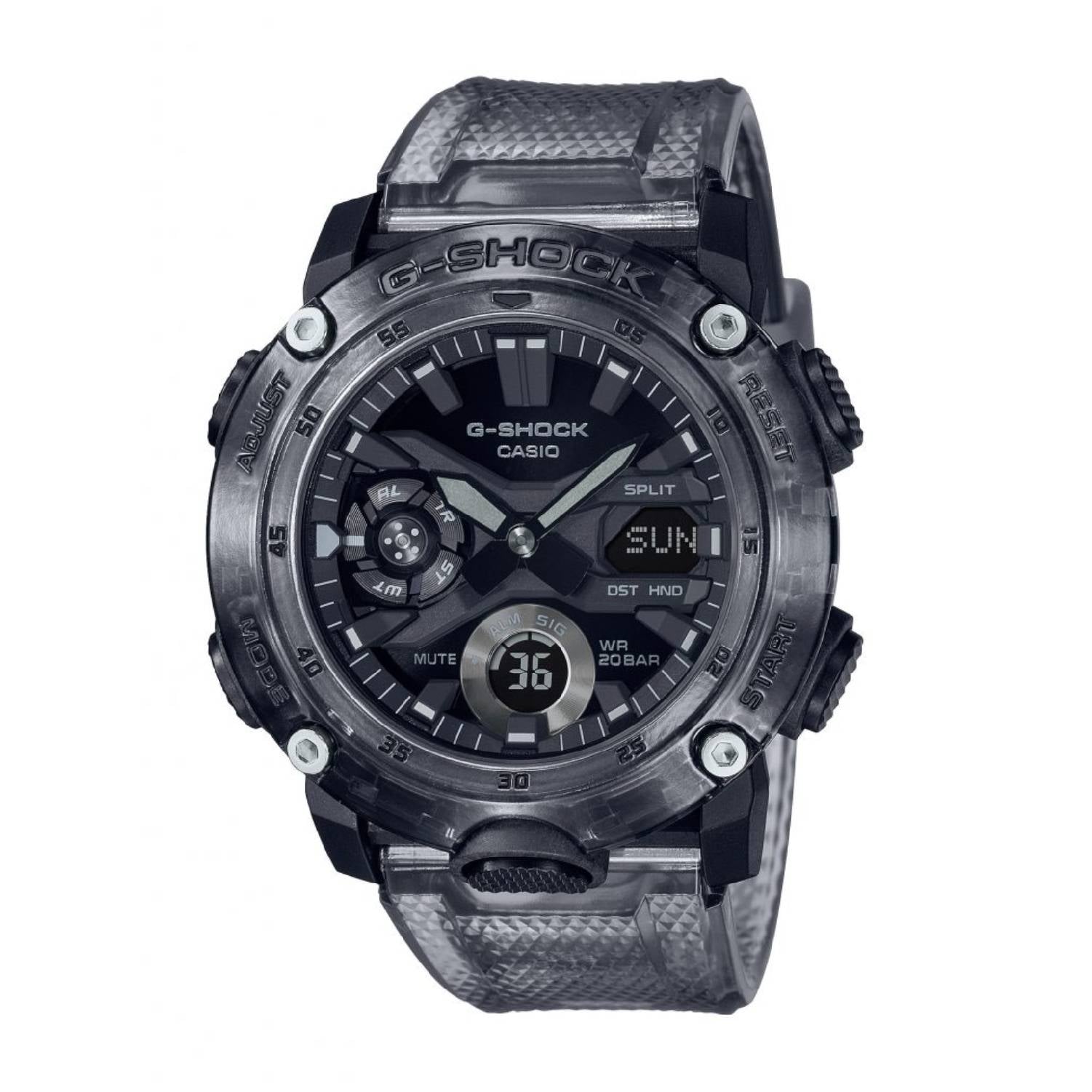 Orologio Uomo Casio G-SHOCK Skeleton Quarz Analogico Digitale Nero Trasparente