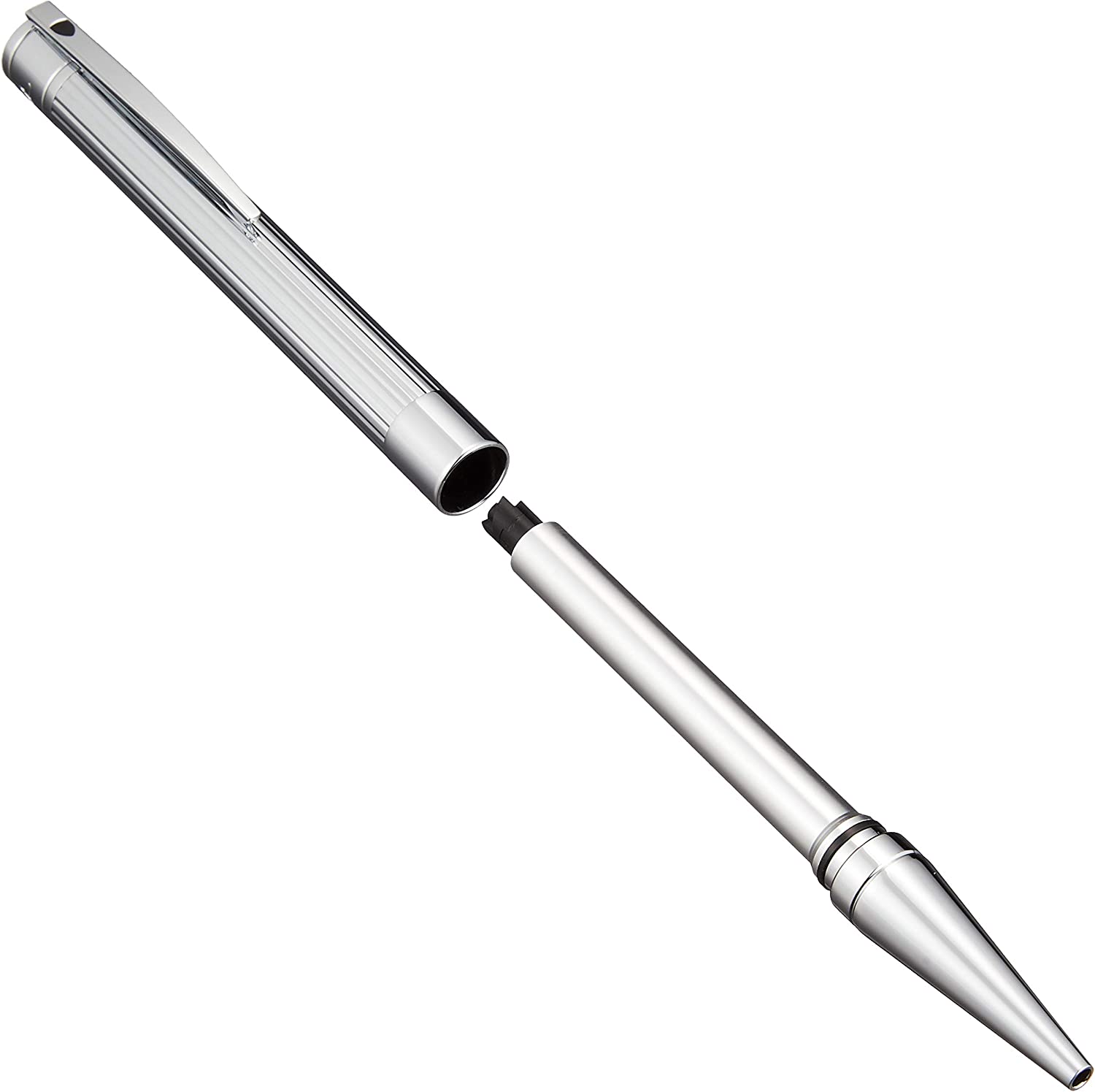 Penna Uomo Dupont D-INITIAL Acciaio Cromato Bianco Roller Nera 265201