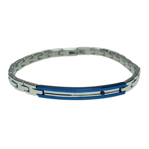 Bracciale Uomo Acciaio Zancan Targa PDV Blu EHB219