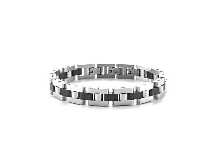Bracciale Uomo 4US Cesare Paciotti Maglia Acciaio Ceramica Nera 4UBR6164