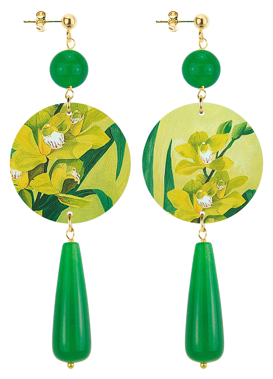 Orecchini Donna Lebole In Ottone Con Pietre Naturali Orchidea OR.23