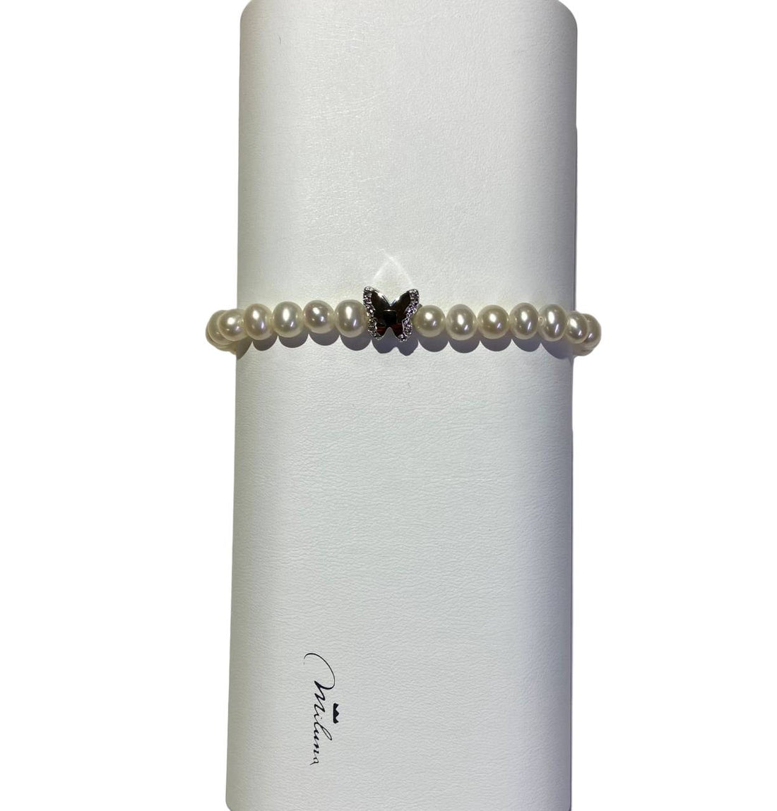 Bracciale Donna Miluna Argento 925 Miss Italia Perle Bianche Farfalla PBR3502-TPZ