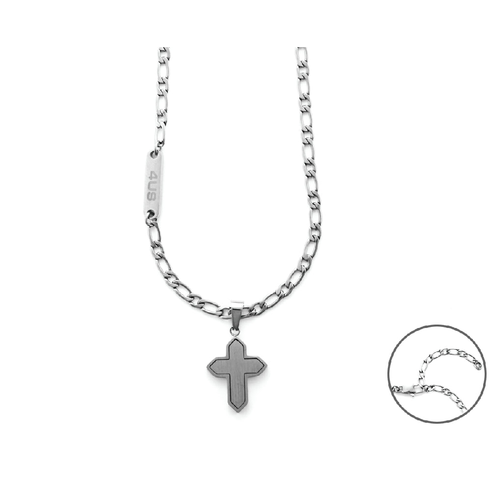 Collana Uomo 4US Cesare Paciotti Groumette Croce Acciaio Satinato 4UCL5949