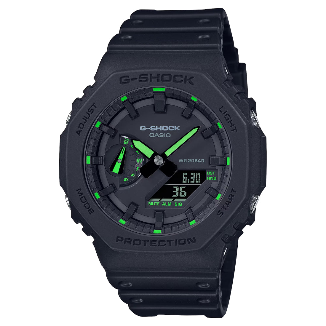 Orologio Uomo Casio G-SHOCK Gomma Quarzo Nero Data Solo Tempo GA-2100-1A3ER