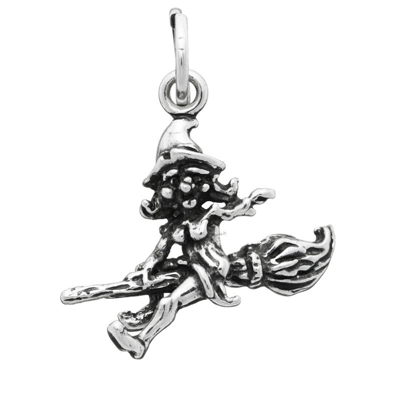 Charm Unisex Giovanni Raspini Argento 925 Ciondolo Strega Sulla Scopa 07393