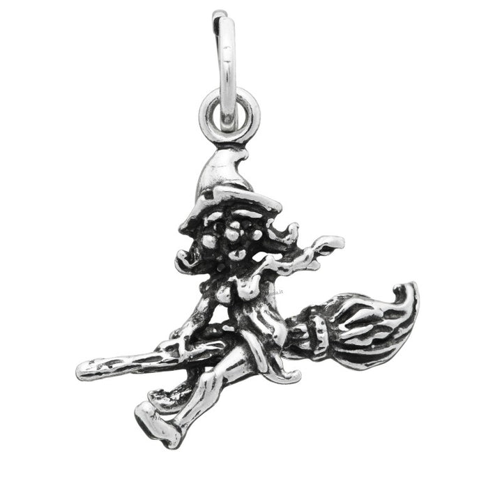 Charm Unisex Giovanni Raspini Argento 925 Ciondolo Strega Sulla Scopa 07393